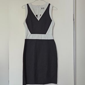 Banana Republic Black and Grey Denim Mini Dress Size 6 Mod 90s Geometric
